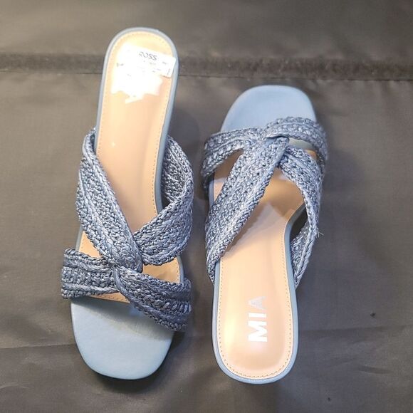 BRAND NEW MIA MAXINE RAFFIA WOMENS MULE HEEL - Picture 11 of 16